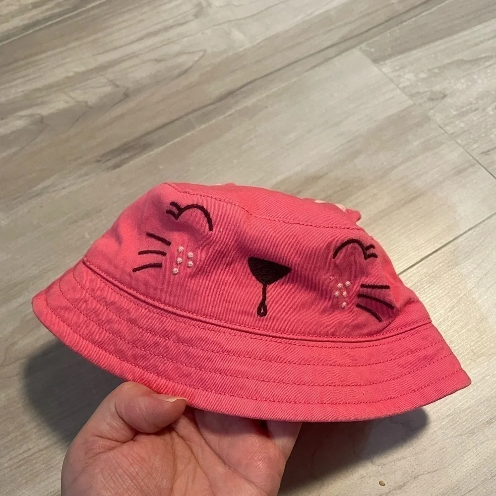 Gymboree Pink Animal With Ears Bucket Hat- Size 0-12 Months